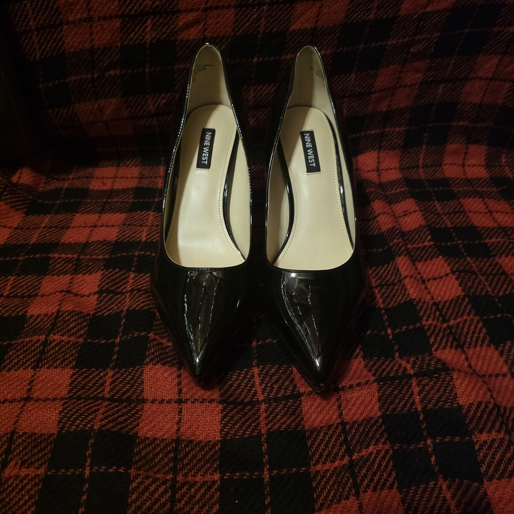 Nine West Black Patent Pointed-Toe Pumps